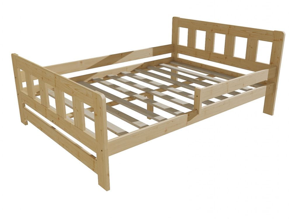 eoshop Detská posteľ so zábranou VMK010FA KIDS (Rozmer: 140 x 200 cm, Farba dreva: bezfarebný lak)